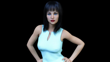 Картинка 3д+графика люди+ people взгляд девушка фон