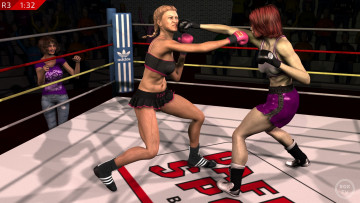 Картинка 3д+графика спорт+ sport бокс ринг фон взгляд девушки