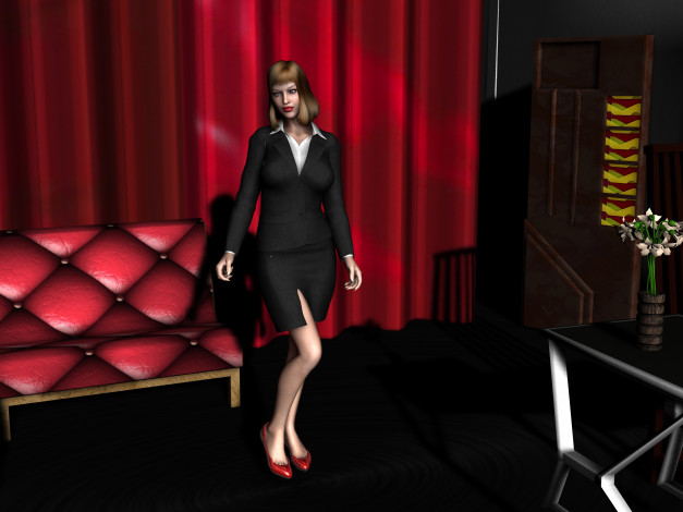 Обои картинки фото 3д графика, люди , people, девушка, взгляд, фон