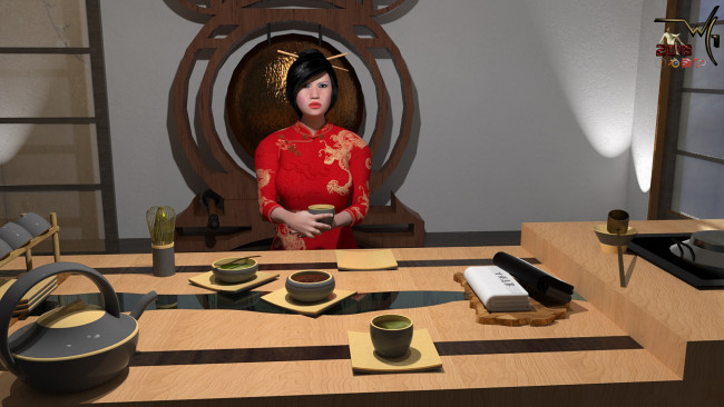 Обои картинки фото 3д графика, люди , people, девушка, взгляд, фон