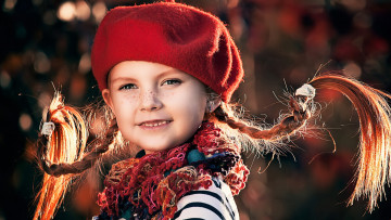 Картинка разное дети девочка берет косички