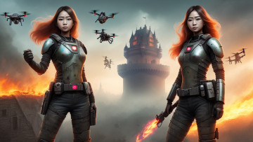 Картинка фэнтези девушки нейросети графика нейроарт ai art нейронные сети рисунки нейро искусство