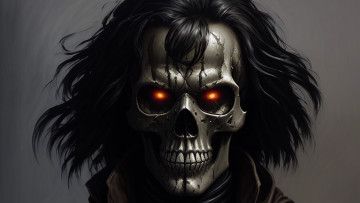 Картинка фэнтези нежить нейросети графика нейроарт ai art нейронные сети рисунки нейро искусство череп