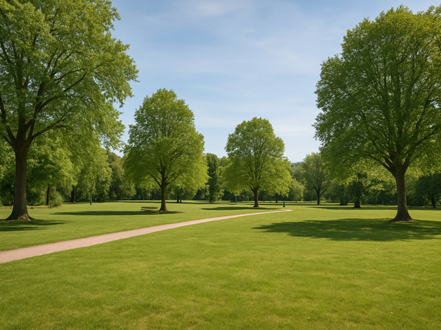 Обои картинки фото 3д графика, природа , nature, парк, деревья, лето, трава