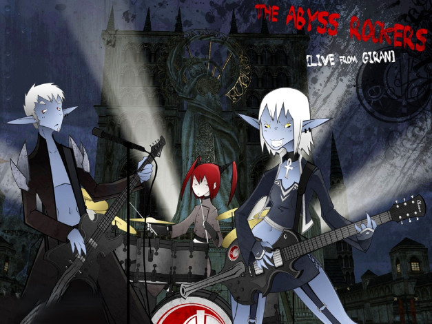 Обои картинки фото видео игры, lineage ii,  the chaotic chronicle, эльфы, девушка, группа, инструменты, музыка, концерт, город