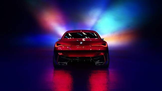 Обои картинки фото автомобили, bmw, бмв, красный, свет, неон