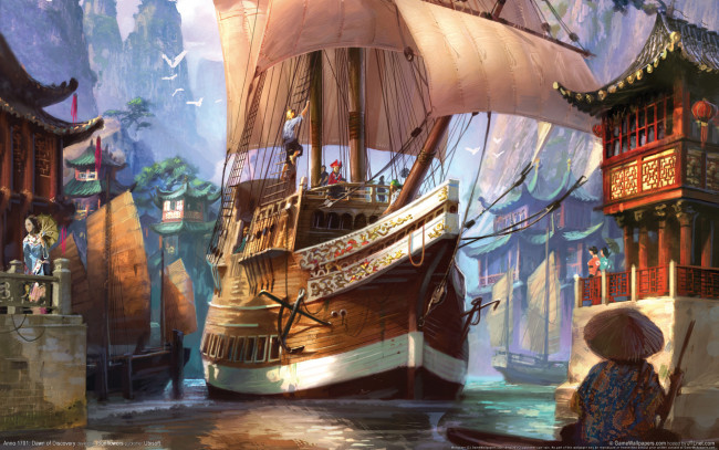 Обои картинки фото видео, игры, anno, 1701, dawn, of, discovery