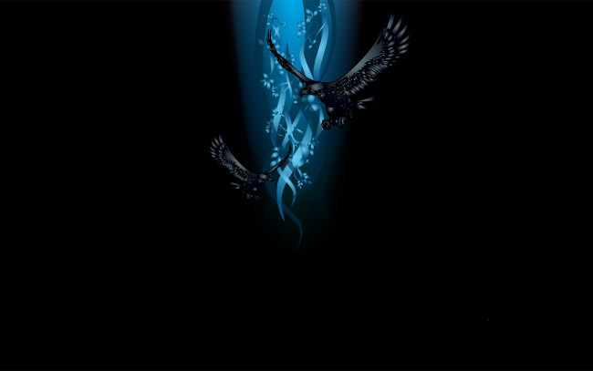 Обои картинки фото 3д, графика, animals, животные, орлы, тёмный