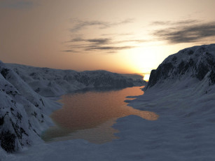 Картинка 3д графика nature landscape природа снег