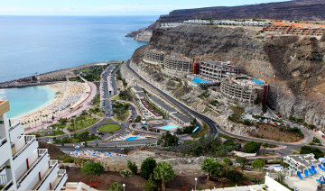 Картинка испания канарские острова моган города панорамы побережье дорога море