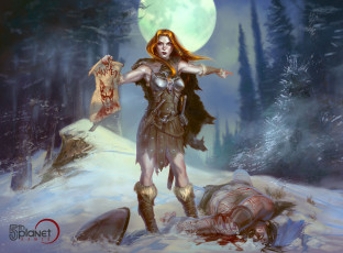 Картинка фэнтези девушки амазонка девушка зима труп