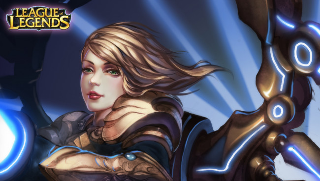 Обои картинки фото league of legends, видео игры, зелёные, глаза, взгляд, магия, шатенка, девушка, league, of, legends