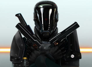 Картинка фэнтези роботы +киборги +механизмы шлем оружие броня арт паладин gabriel насечки