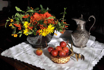 Картинка еда натюрморт фрукты цветы
