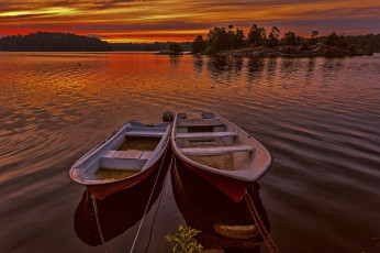 Картинка корабли лодки +шлюпки река лес