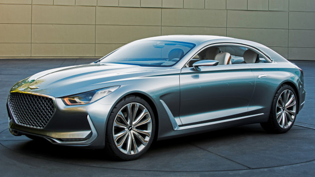 Обои картинки фото hyundai vision q coupe concept 2015, автомобили, hyundai, coupe, q, vision, 2015, concept