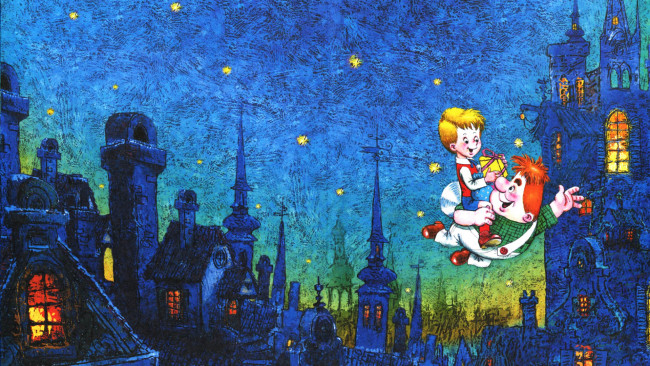 Обои картинки фото мультфильмы, малыш и карлсон, карлсон, малыш