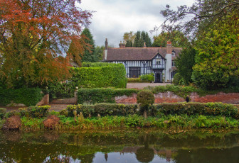 Картинка англия города -+пейзажи деревья кустарники водоем