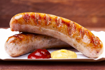 Картинка еда колбасные+изделия соус кетчуп сосиски гриль