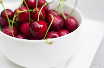 Картинка еда вишня +черешня ягоды макро черешня