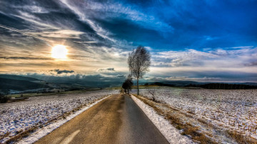 Картинка природа дороги дорога поле пейзаж деревья