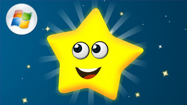 Обои картинки фото компьютеры, windows 7 , vienna, звезда, желтая