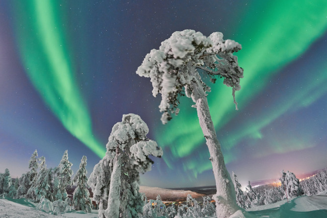 Обои картинки фото природа, северное сияние, сполохи, ночь