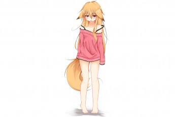 Картинка аниме животные +существа девочка