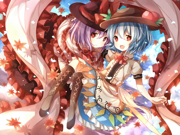 Обои картинки фото аниме, touhou, девушки