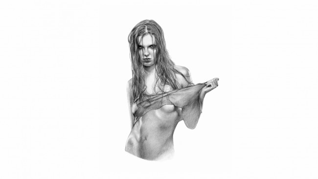 Обои картинки фото рисованное, люди, взгляд, фон, девушка