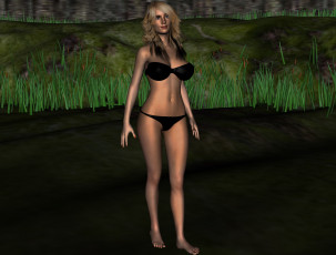 Картинка 3д+графика люди+ people девушка взгляд фон