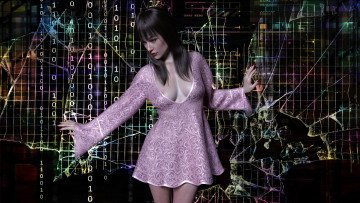 Картинка 3д+графика люди+ people девушка взгляд фон