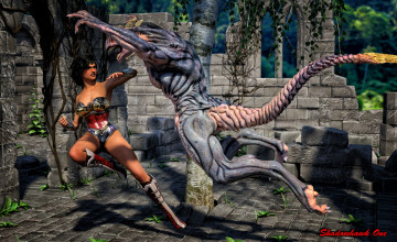 Картинка 3д+графика фантазия+ fantasy фон взгляд девушка