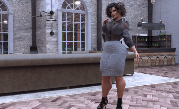 Картинка 3д+графика люди+ people девушка взгляд фон