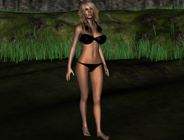 Обои картинки фото 3д графика, люди , people, девушка, взгляд, фон