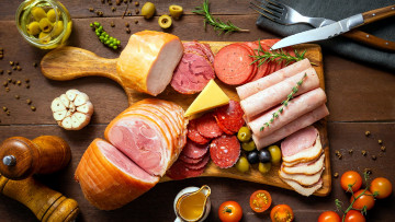 Картинка еда колбасные+изделия колбаса ветчина ассорти оливки