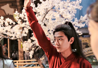 обоя разное, знаменитости, сяо, джань, костюм, жест, съемки