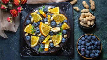 Картинка еда пироги пирог черника орехи