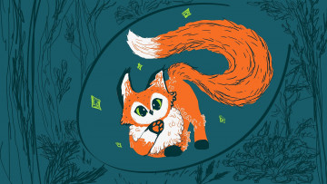 Картинка векторная+графика животные+ animals лиса