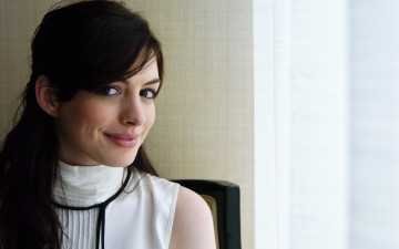 обоя девушки, anne hathaway, актриса, шатенка, лицо