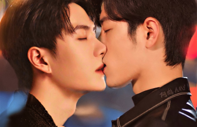 Обои картинки фото разное, компьютерный дизайн, ван, ибо, сяо, чжань, поцелуй