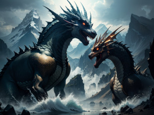 Картинка фэнтези драконы нейросети графика нейроарт ai art нейронные сети рисунки нейро искусство дракон