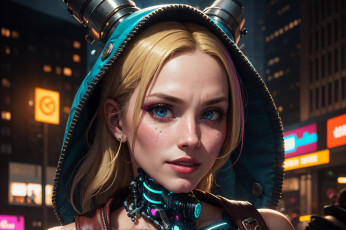 Картинка фэнтези роботы +киборги +механизмы нейросети графика нейроарт ai art нейронные сети рисунки нейро искусство девушка киборг