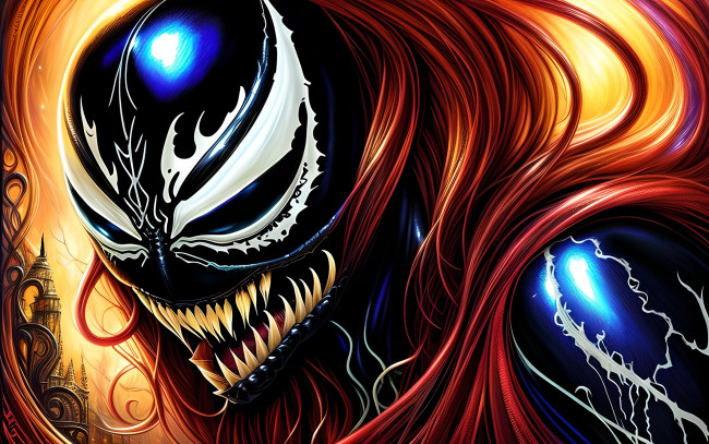 Обои картинки фото рисованное, комиксы, нейросети, графика, нейроарт, ai, art, нейронные, сети, рисунки, нейро, искусство, venom, веном