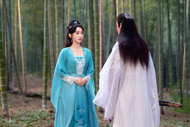 Обои картинки фото кино фильмы, divine destiny, пара, лес, бамбук