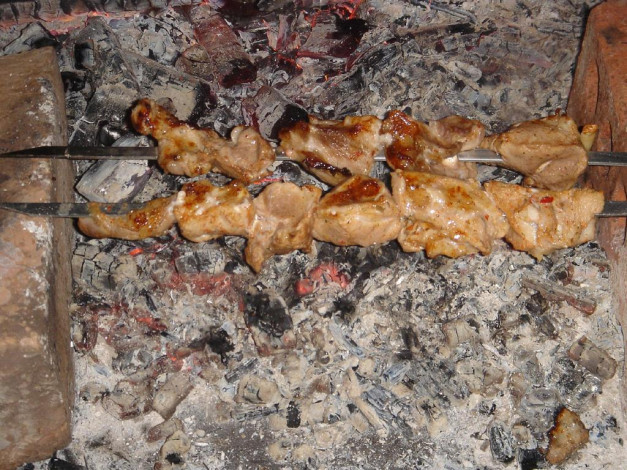 Обои картинки фото еда, шашлык, барбекю