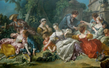 Картинка boucher ловцы птиц рисованные fran& 231 ois