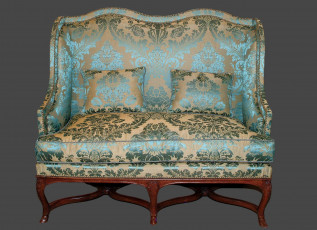 Картинка интерьер мебель голубой подушки диван