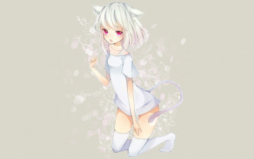 Картинка аниме animals девушка неко