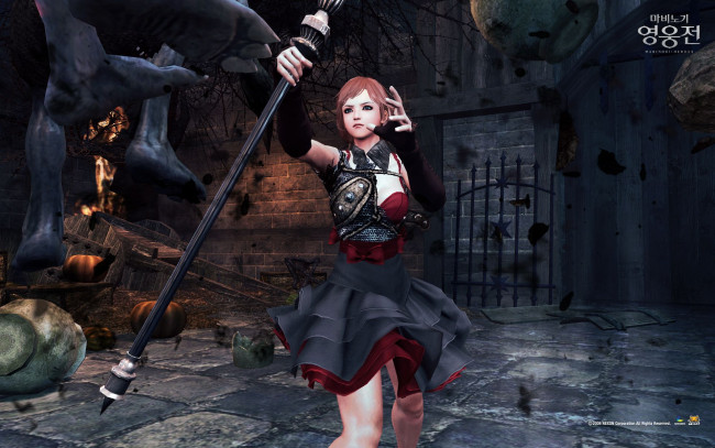 Обои картинки фото видео, игры, vindictus, развалина, комната, девушка